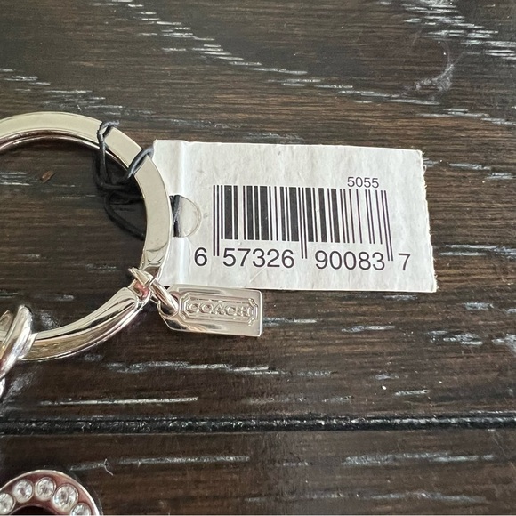 NWT Coach Silver Pave Rhinestone Bag Charm/ Keychain - Picture 7 of 9